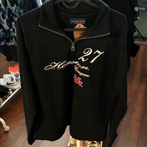 JanSport Black Zip-Up Women's Sweater with Embroidery